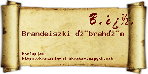 Brandeiszki Ábrahám névjegykártya