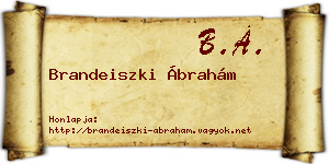 Brandeiszki Ábrahám névjegykártya