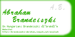 abraham brandeiszki business card
